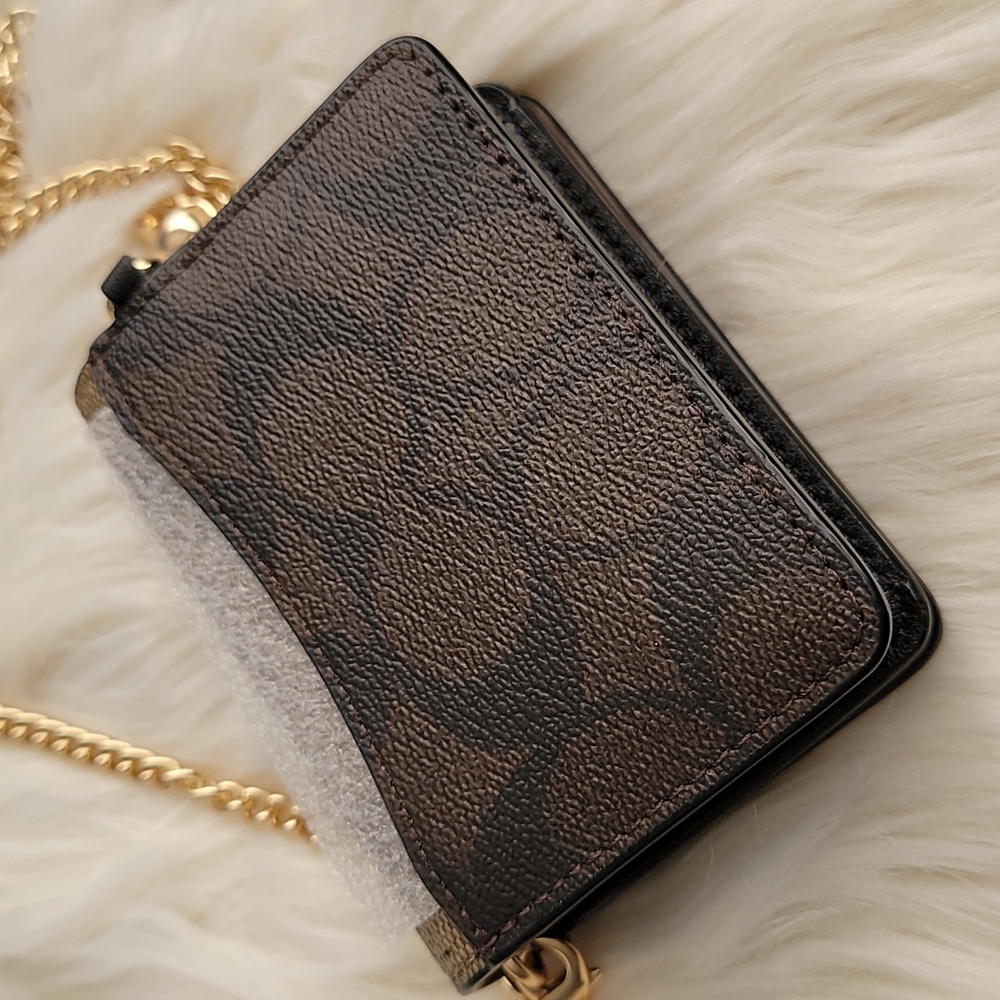 Coach Boxed Mini Wallet On A Chain In Blocked Signature Canvas - Picture 8 of 10